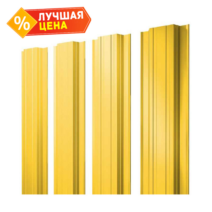 Штакетник Прямоугольный Grand Line 0,45 Полиэстер RAL1018 Цинково-Желтый